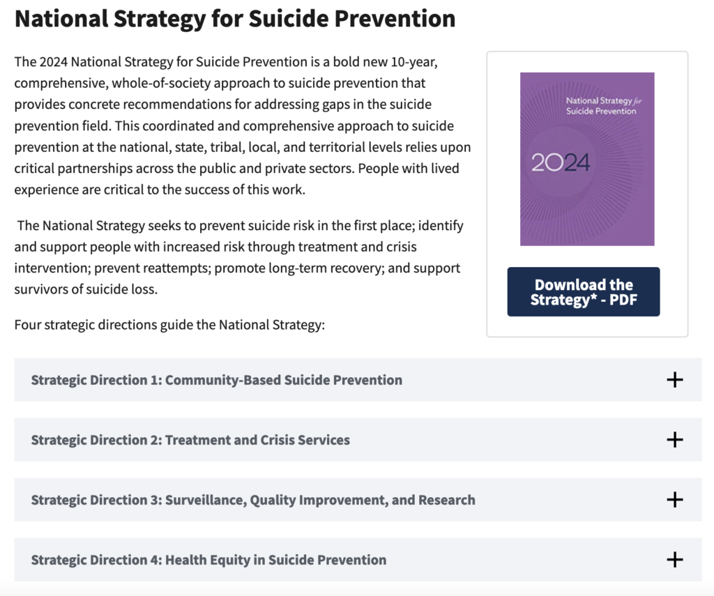 National Strategy - Kentucky Suicide Prevention Group